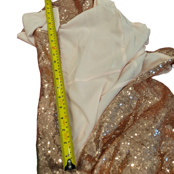 Brand New Bloomingdale's Rachel Zoe One Shoulder Ruffle Sequin Pink Dress Size 6 - Picture 12 of 16